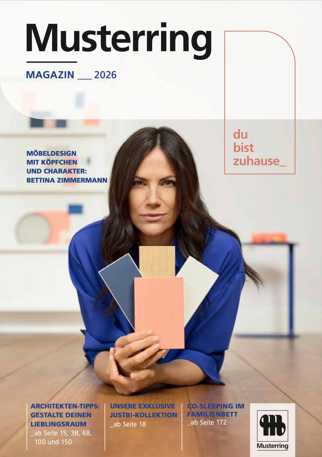 Musterring Magazin 2026: Bettina Zimmermann präsentiert Möbeldesign mit Charakter.